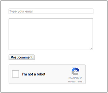 reCaptcha screen shot